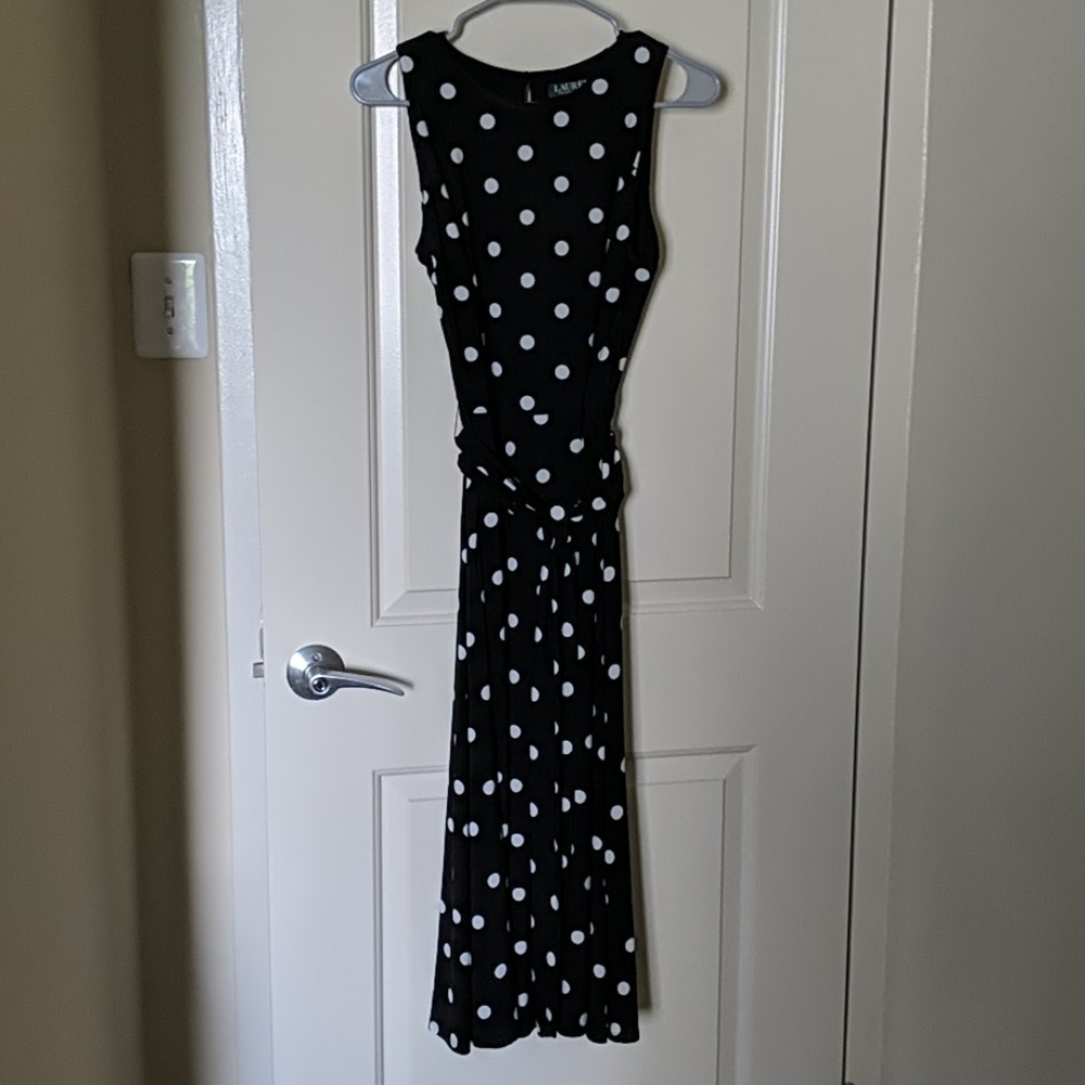 RL polka dot midi dress